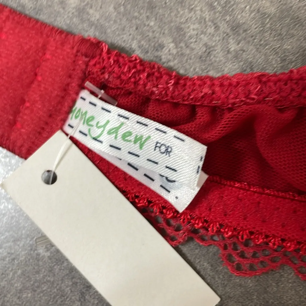 Honeydew® Intimates for Madewell Camellia Flower Lace Bralette size Large Red - Image 7