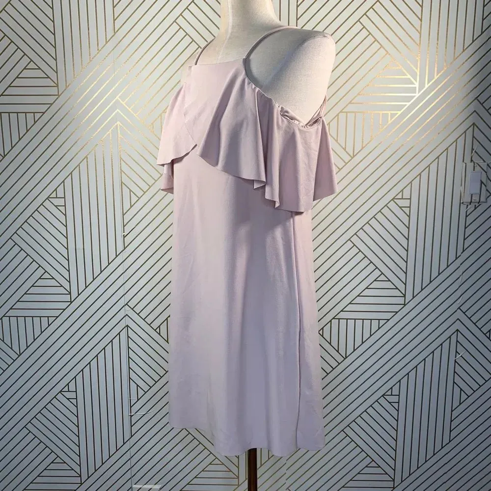 Zara Dress Off the Shoulder Sleeveless Pullover with Frill Light Pink Size Small - Image 5