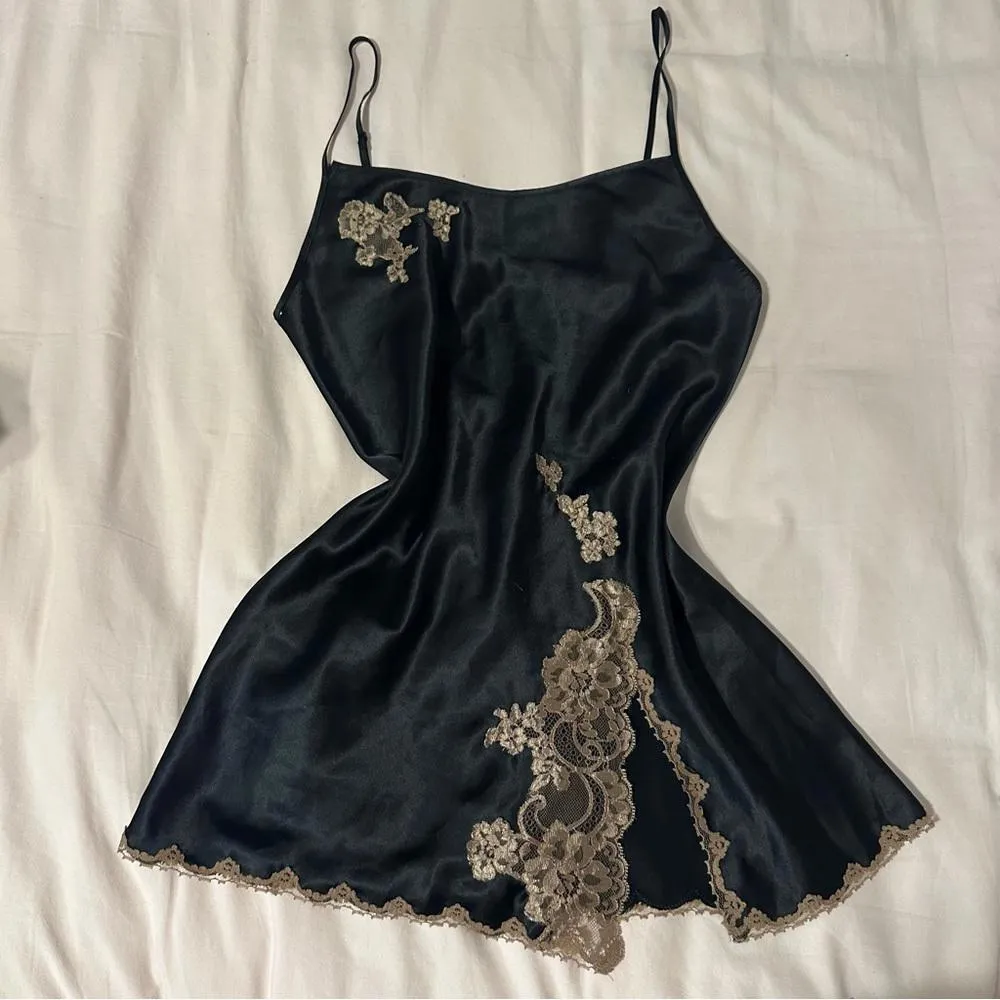 Victoria Secret Vintage Y2K Black slip dress - Image 2