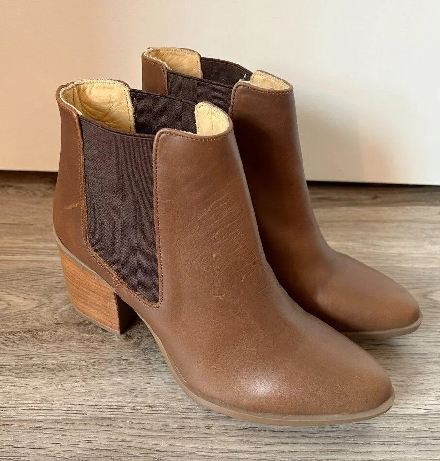 Anthropologie Nisolo Brown Leather Ankle Chelsea Heel Boot Size 8 NWOT - Image 7