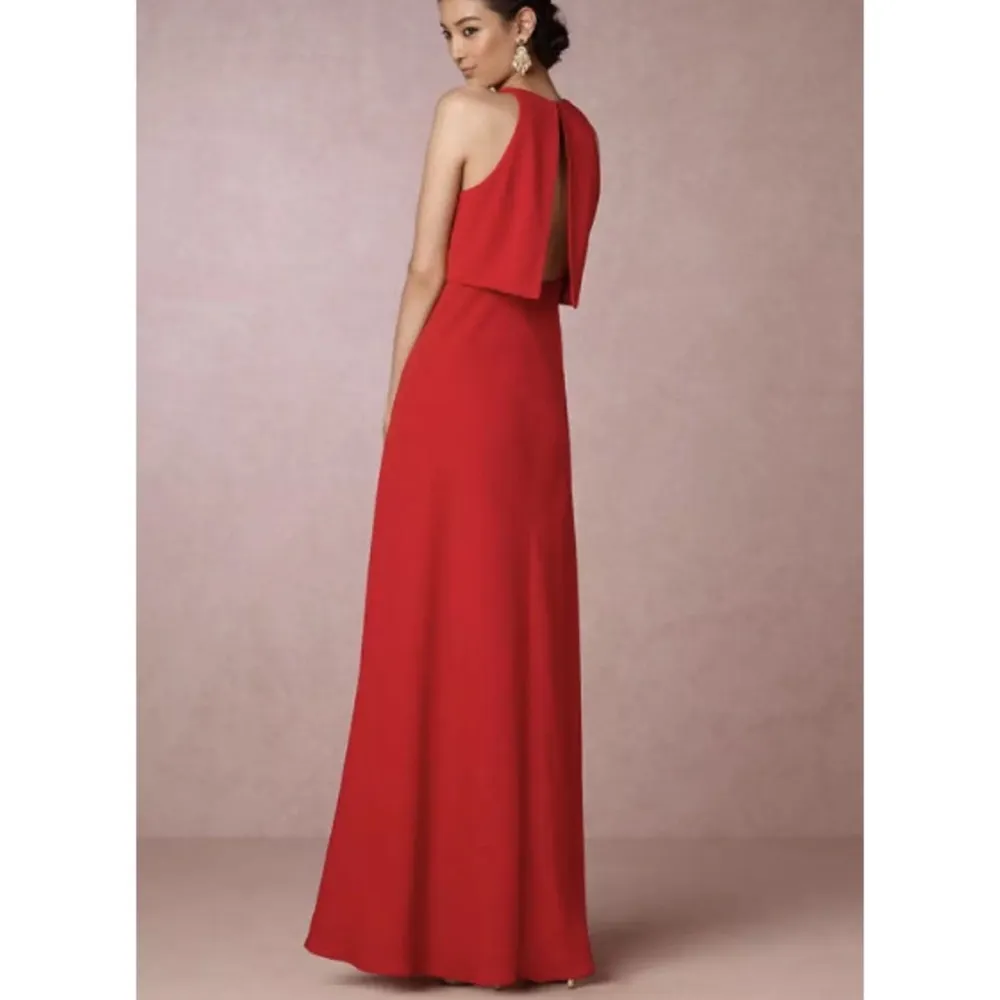 Jill Jill Stuart Iva Crepe Maxi Dress Sleeveless Split Back Burnt Orange Size 14 - Image 3