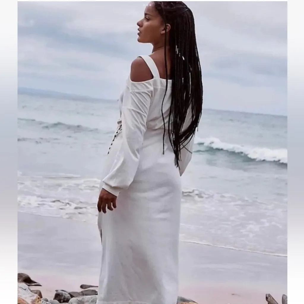 New Free People Beach Ibiza Midi Dress Size Small MSRP: $98 White ivory Beachy - Image 3
