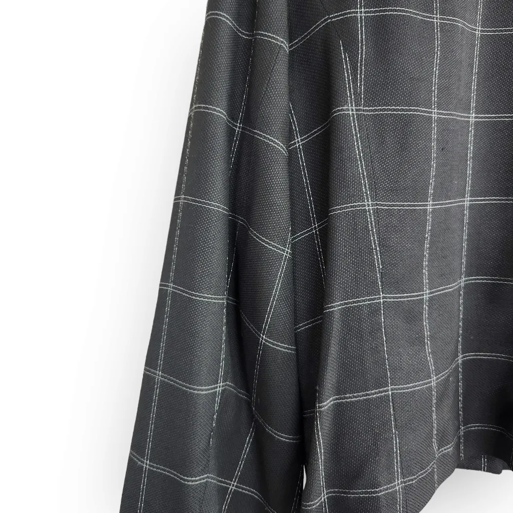 Vintage Casual Corner Black White Line Square Print Long Sleeve Blazer Top L - Image 8