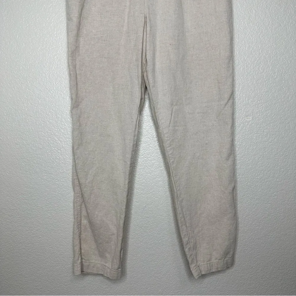 NWOT Zara Linen Blend Cream Pull On Pants - Image 5