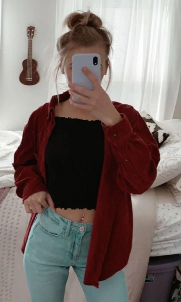 corduroy button up Red Size M - Image 2