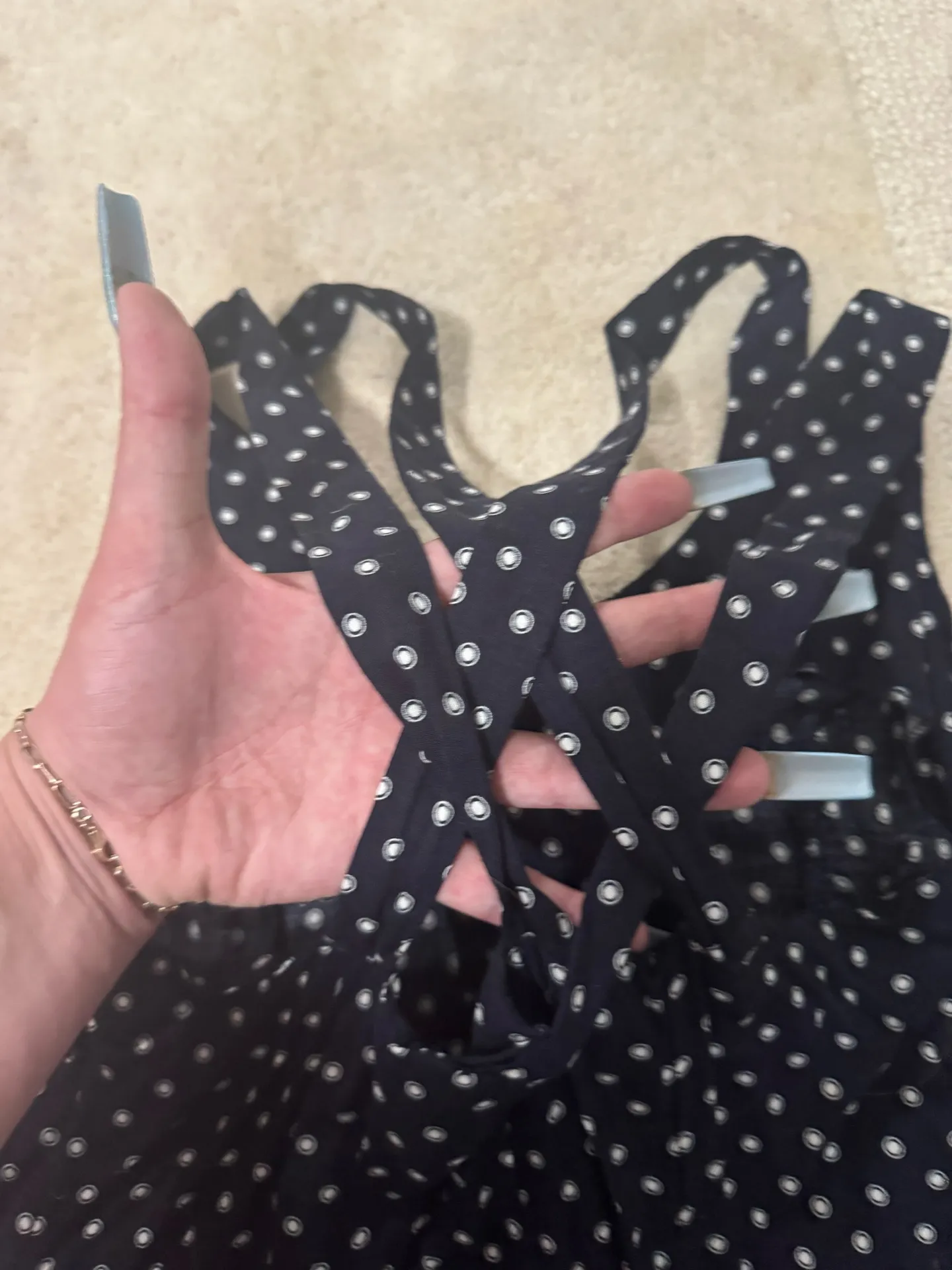 vintage 90s cristin stevens navy button down maxi dress Blue Size M - Image 4