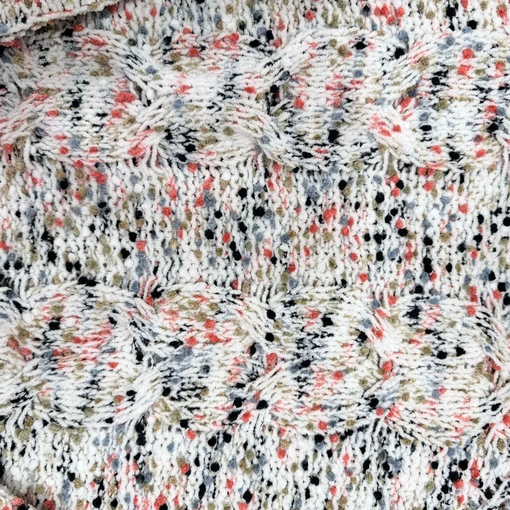 Moon & Madison Cream Color Flecks Chunky Cable Knit Turtleneck Sweater Large - Image 6