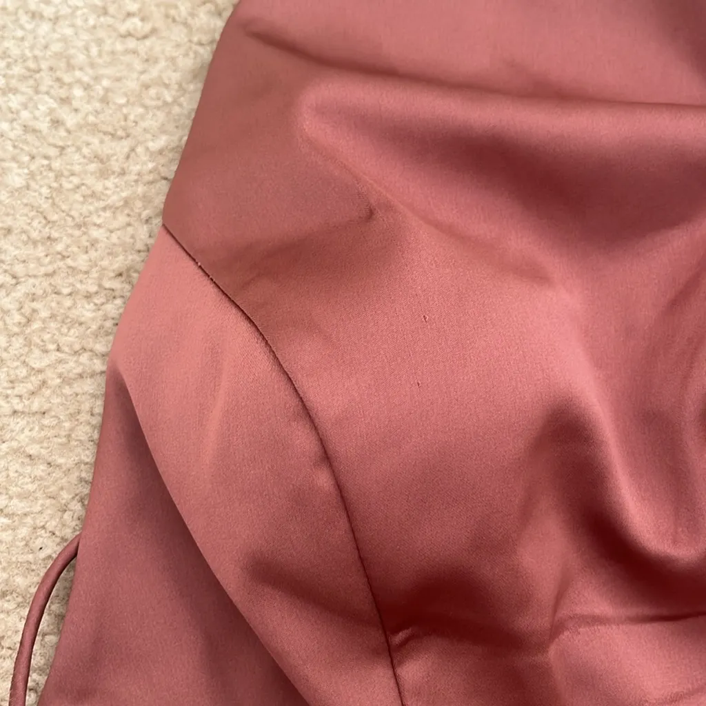 NWT Revelry Desert Rose Haven Satin Bridesmaid Dress in Size 8 Petite Pink - Image 6