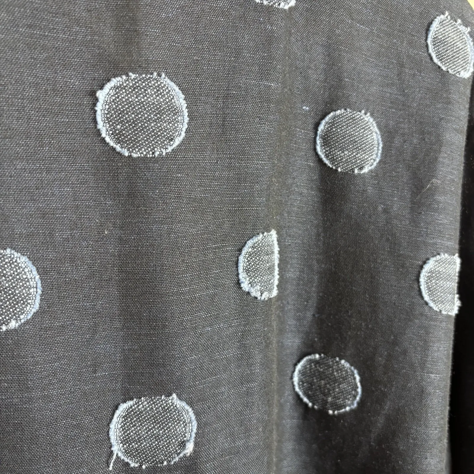 Damee‎ Jacket Topper Womens 3X Navy Blue Polka Dot Button Up 3/4 Sleeve Artsy - Image 7