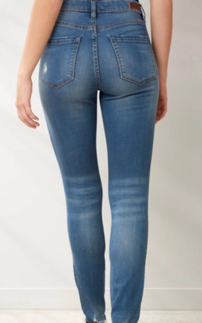 High Waist Distressed Skinny Jeans - Image 2