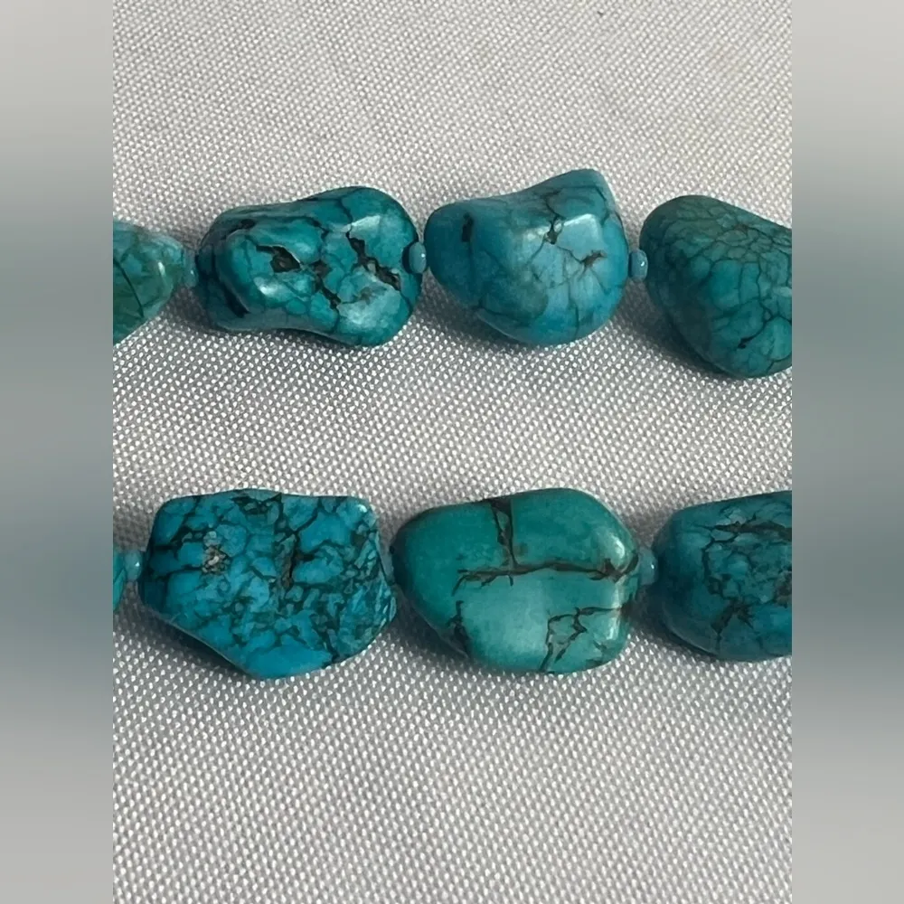 Turquoise The Lucky Stone Necklace and Bracelet Set Large Stones New Long Blue - Image 13