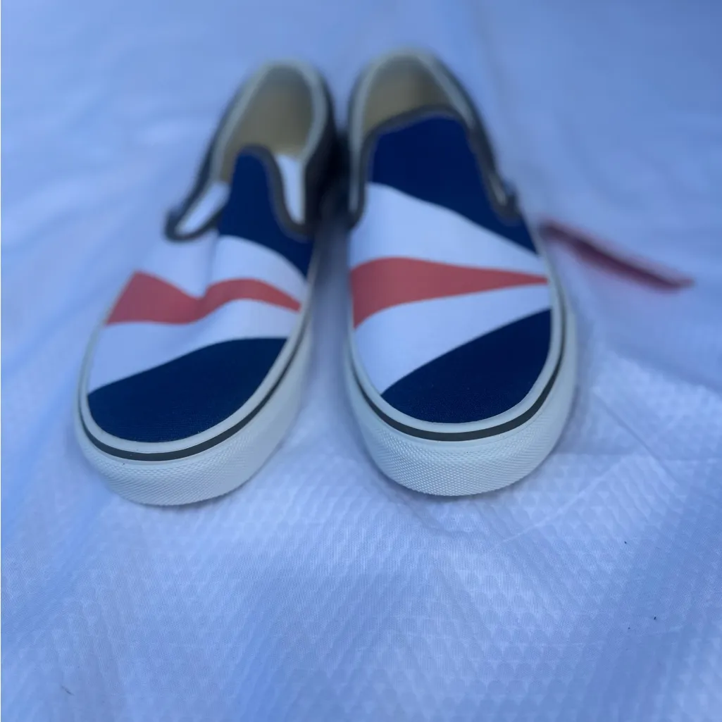 Vans unisex Slip-On Sneakers - Navy, White, and Coral M 7 W8.5, custom  made - Image 3