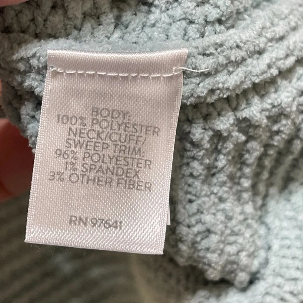 J.Jill Waffle Knit Sweater Long Sleeve Crew Neck Soft Sea-foam green Size M Medi - Image 6