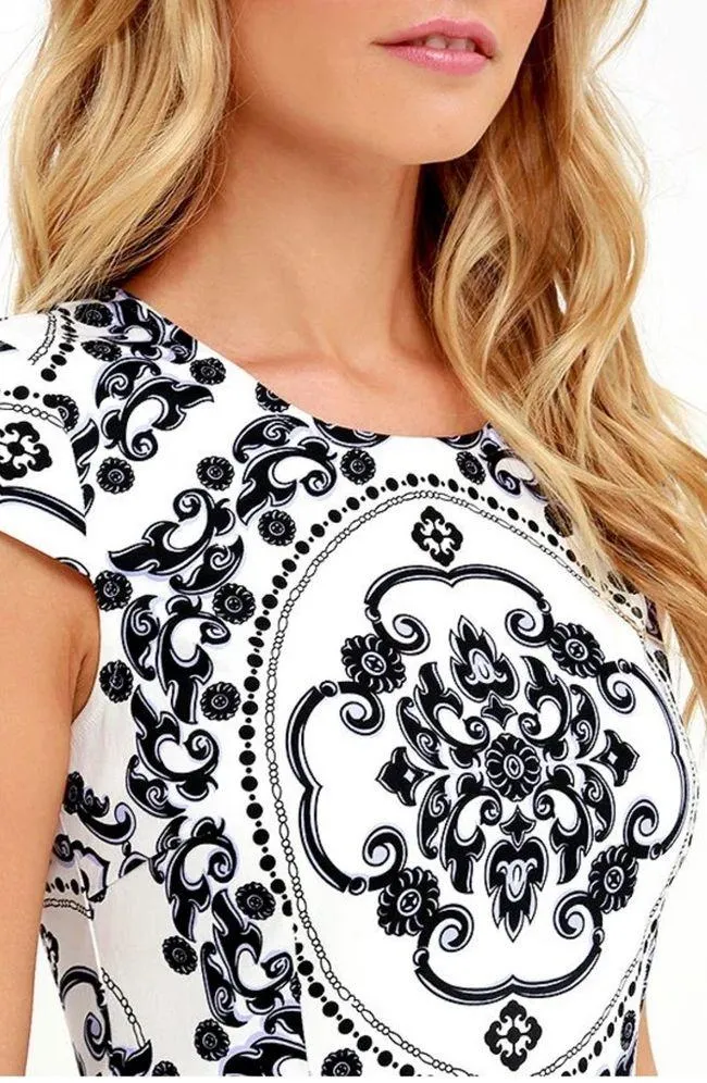 Lulus Royal Luxe Ivory Print Dress size small - Image 4