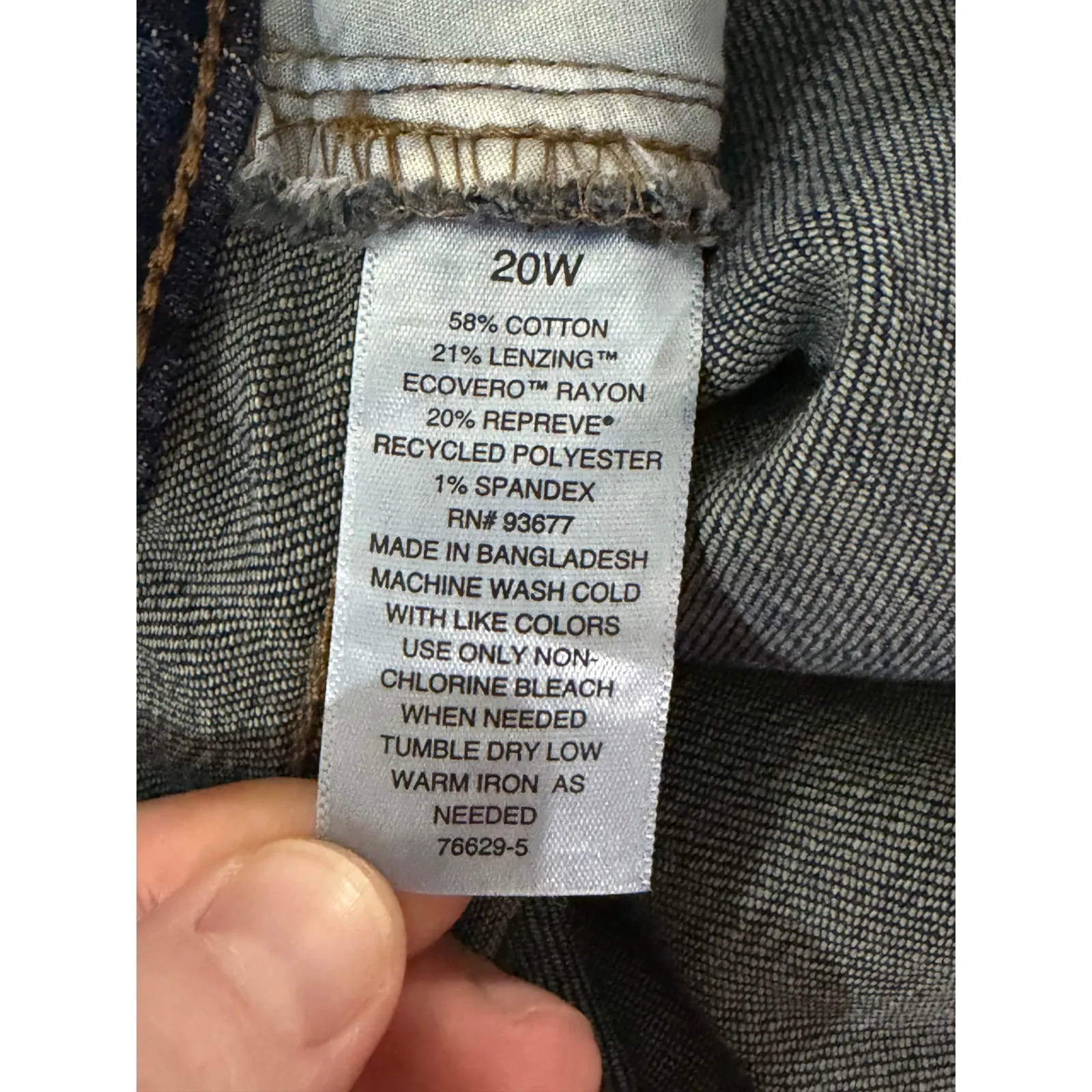 ana High Rise Flare Jeans Womens 20W Dark Wash Denim Fitted Hip Thigh NEW Blue - Image 7