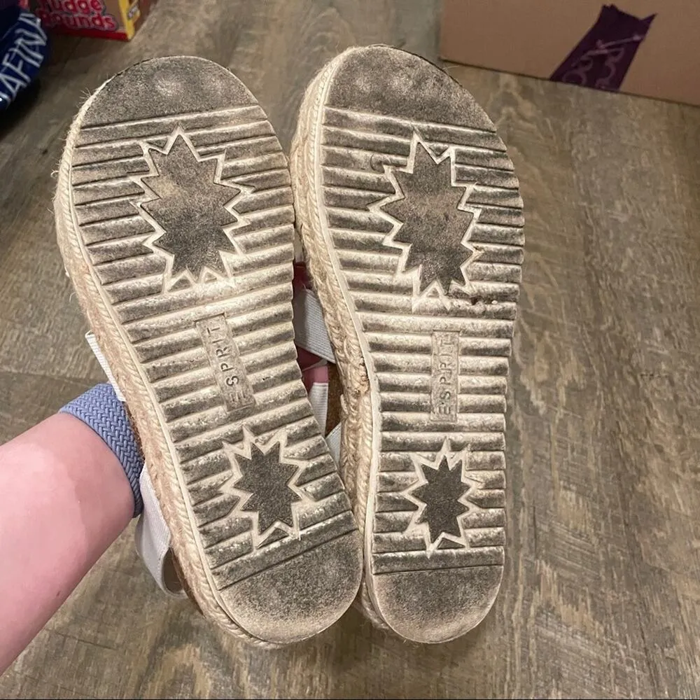 Spirit Gigi‎ White Strap Platform Espadrille Sandals Size 7 - Image 7