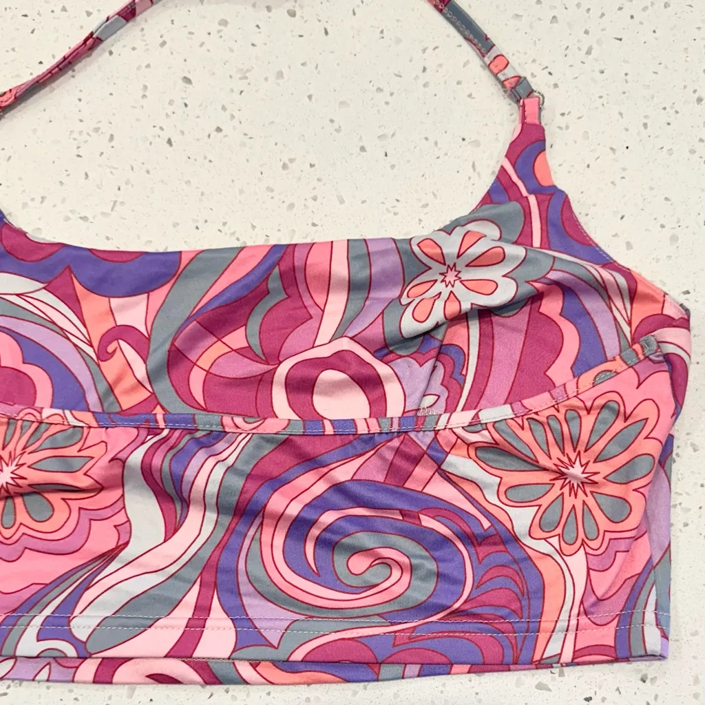 SHEIN Coachella Disco 70s Retro Hippie Cropped Halter Top - Size: Large - Image 4