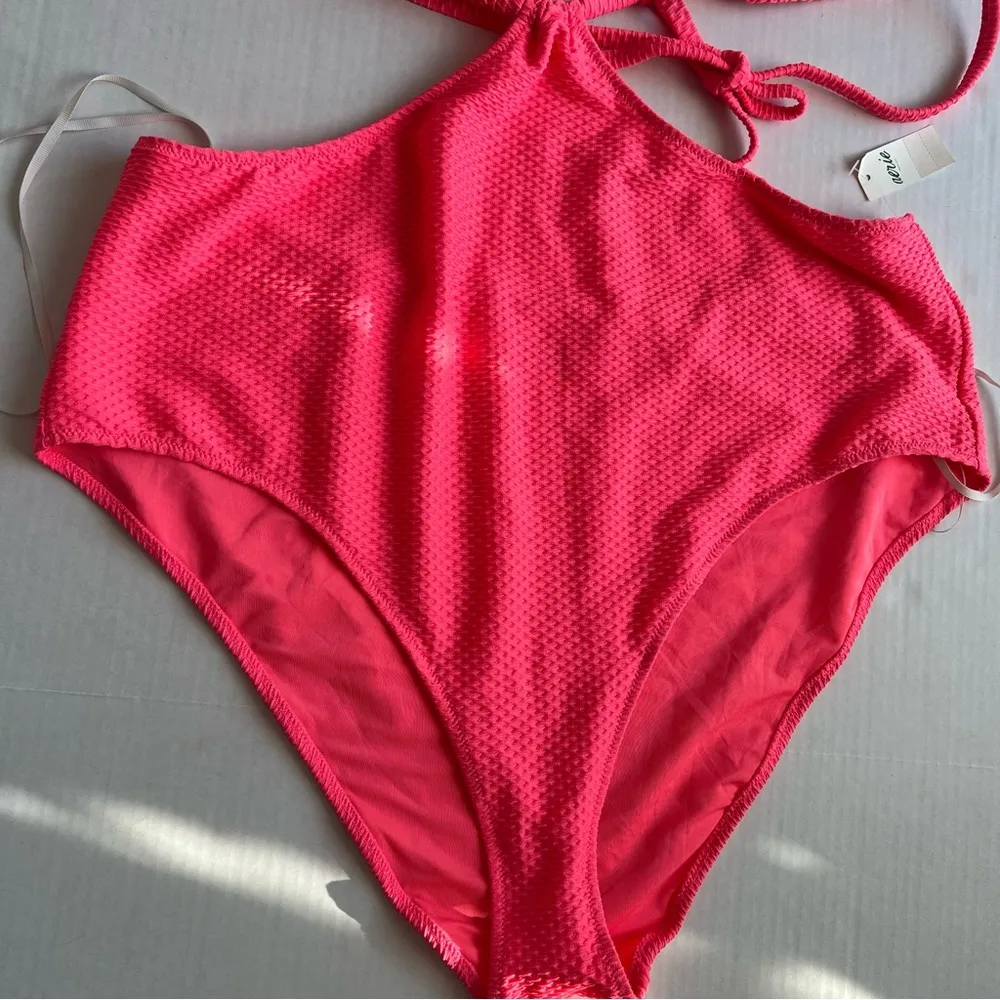 NWT  JACQUARD CUT OUT STRING ONE PIECE SWIMSUIT sun coral XXL - Image 6