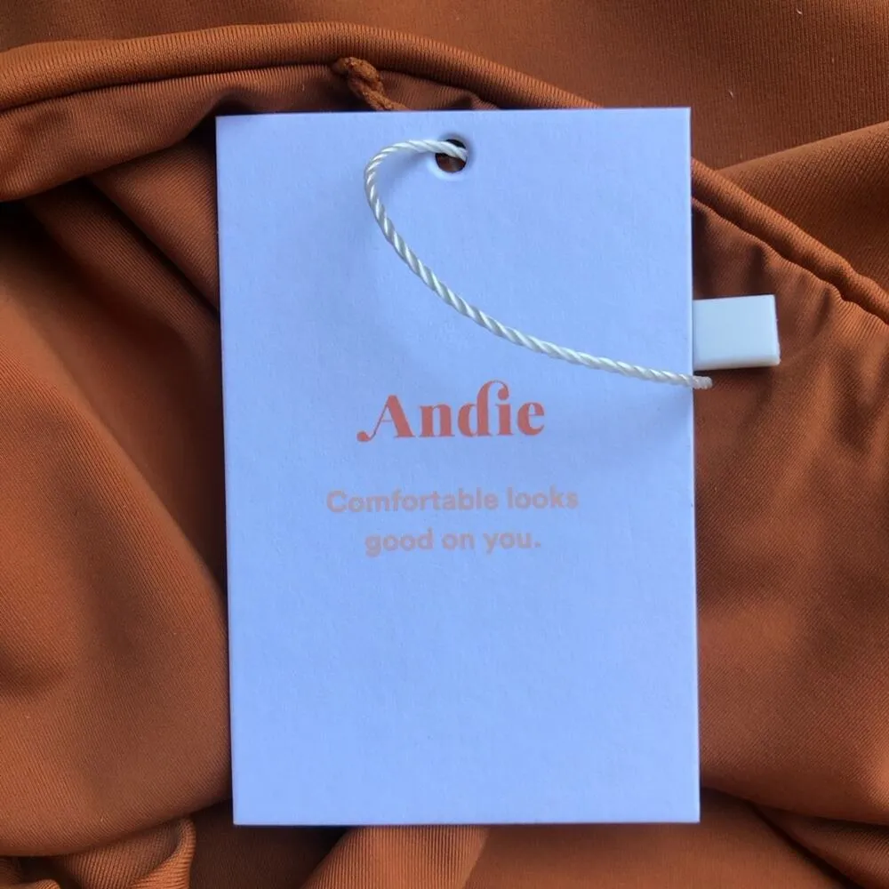 Andie NWT Women’s Barbados High Rise Bikini Bottom Chestnut Orange Extra Small - Image 11