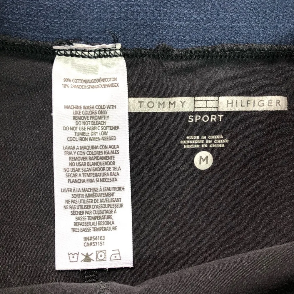 Tommy Hilfiger Sport Black Flag Band Elastic Waist Cropped Leggings - Image 6