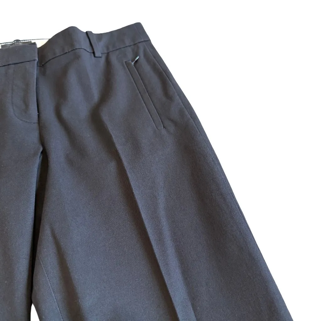 J. Crew Teddie Black Cropped Kick Flare Pants Slacks Pleated Size 6 Women's - Image 6