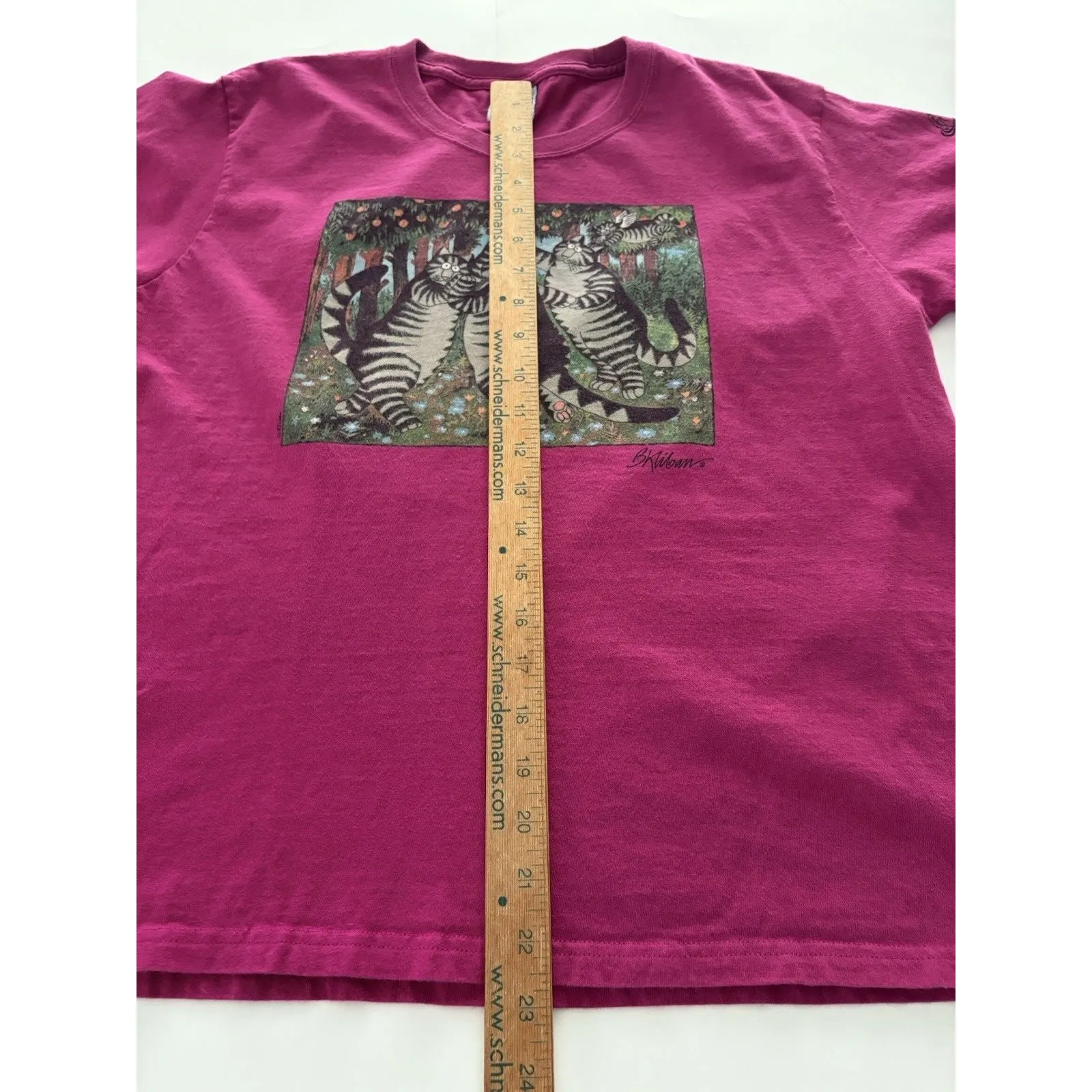 Crazy Shirts Shirt Size XL Magenta Pink Dancing Cats Fun Angel Forest - Image 10