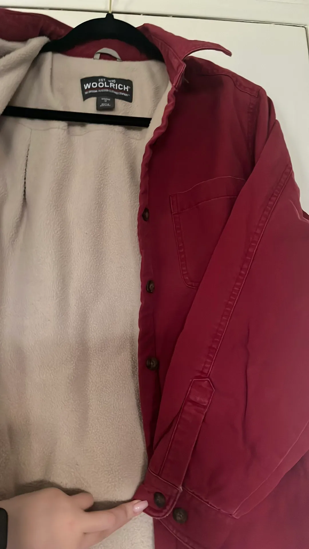 Woolrich Red Lined Coat - Image 3