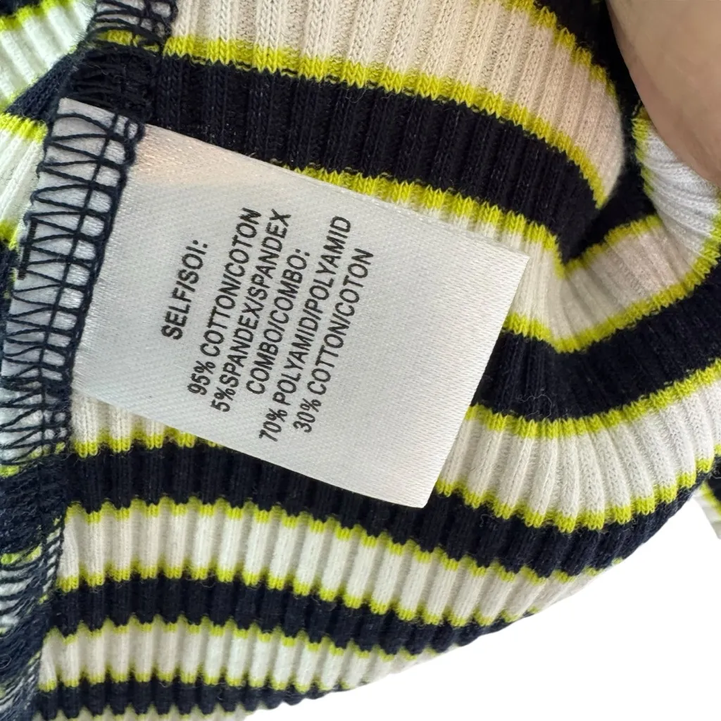 Tanya Taylor Striped Knit Lace Puff Sleeves Top Shirt Size M - Image 12