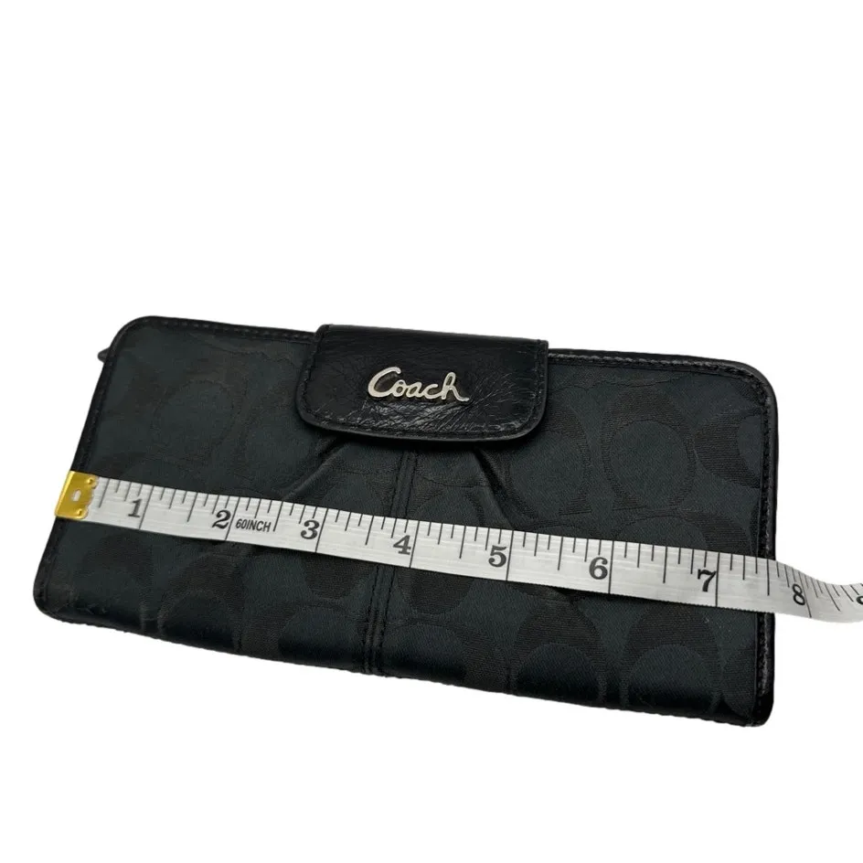 COACH Black Signature Canvas Ashley Wallet - Image 9