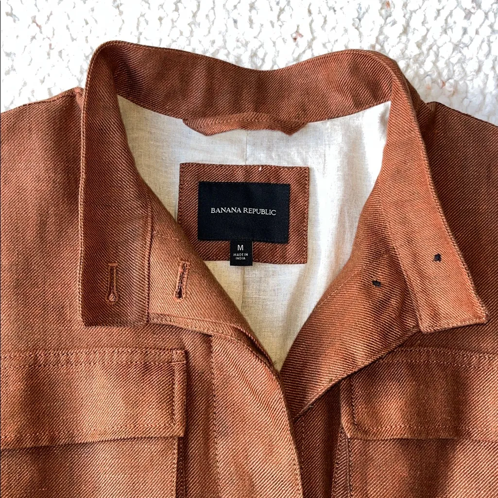 Banana Republic Arielle Linen Coset Field Safari Jacket Potter's Clay Medium - Image 3