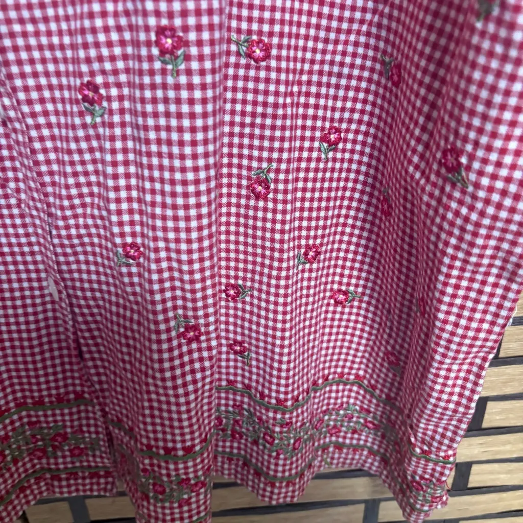 Bobbie Brooks Red And White Floral Embroidered Button Down Size 26/28W - Image 5