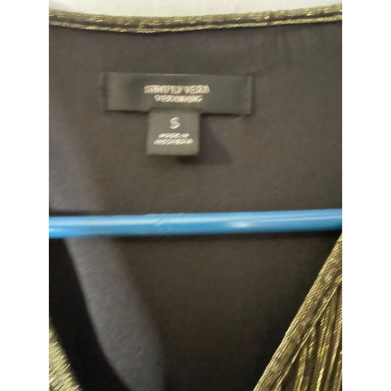 Simply Vera Vera Wang Women's Metallic Pleated Wrap Dress Long Sleeve Gold Small - Image 2