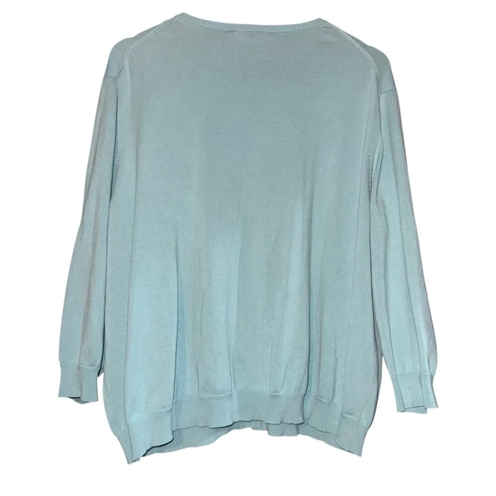 Vintage Pendleton Silk Blend Cardigan Womens 3X Garden Floral Embroidered Costal - Image 3