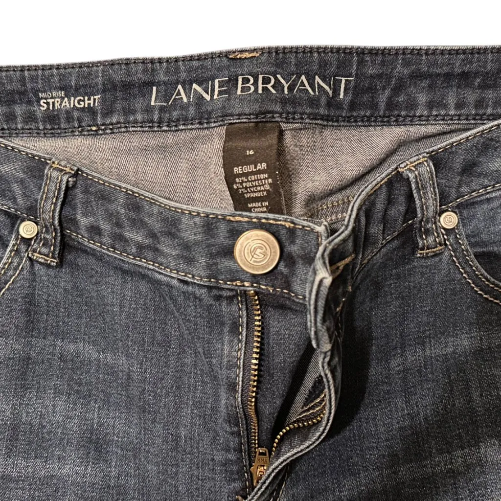 Lane Bryant Mid-Rise Straight Dark Wash Jeans - Image 3