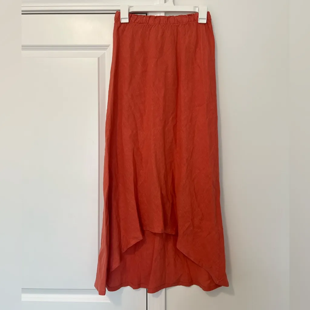 Bryn Walker Linen High Low Midi Skirt - Image 2