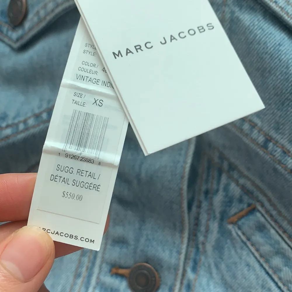 NWT Marc Jacobs pom pom embellished cropped denim jacket - Image 6