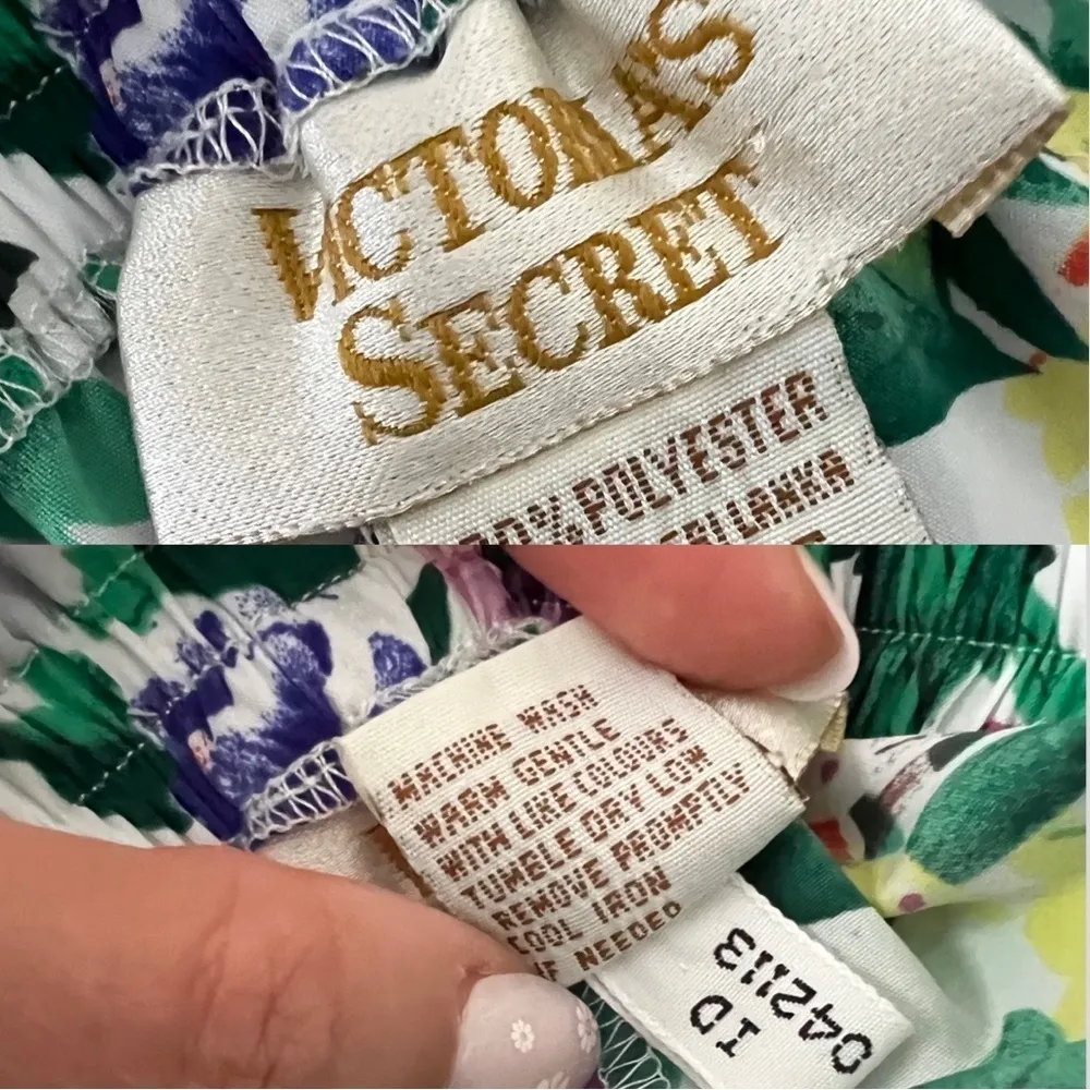 VINTAGE VICTORIA'S SECRET Gold Label 90's Floral Satin Mini Shorts Small - Image 4