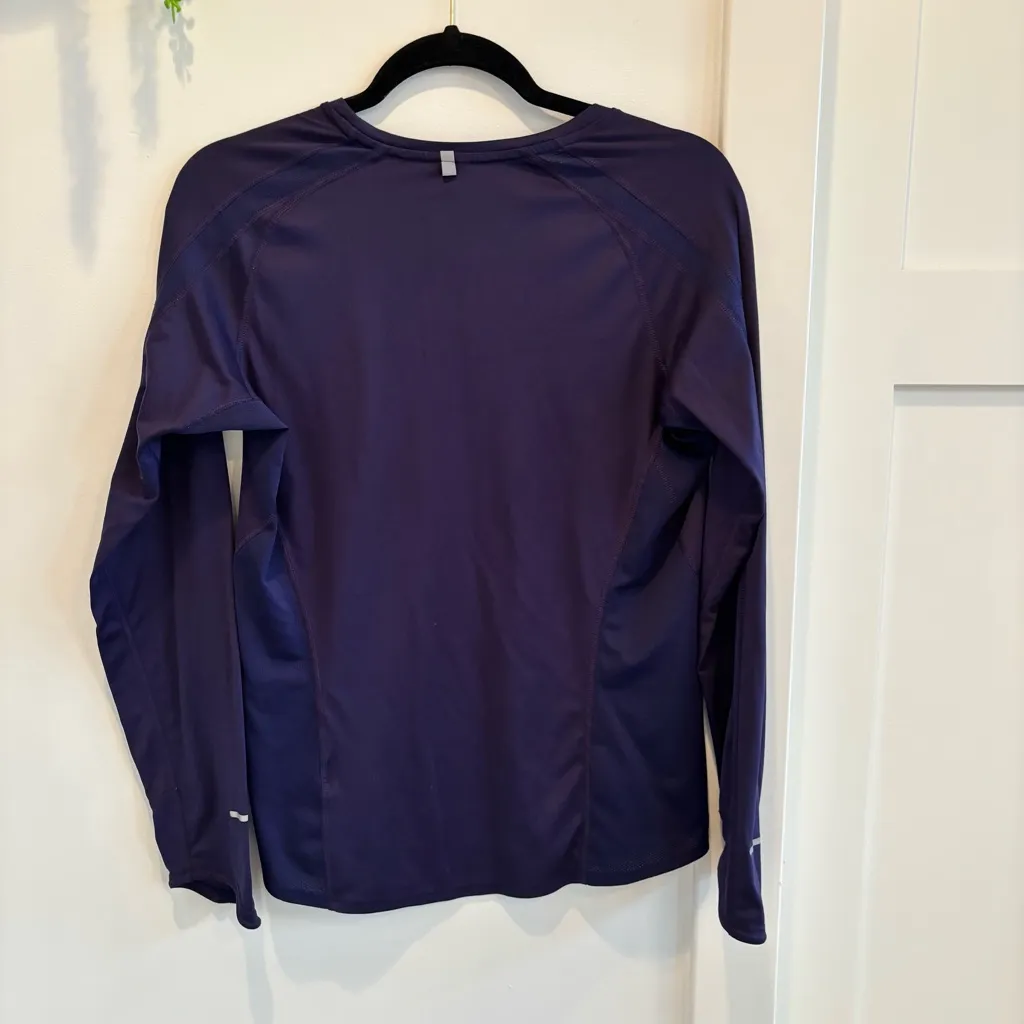 Nike Running Miler Long Sleeve Women's Dark Purple Dri-Fit Top Size Medium - Image 5