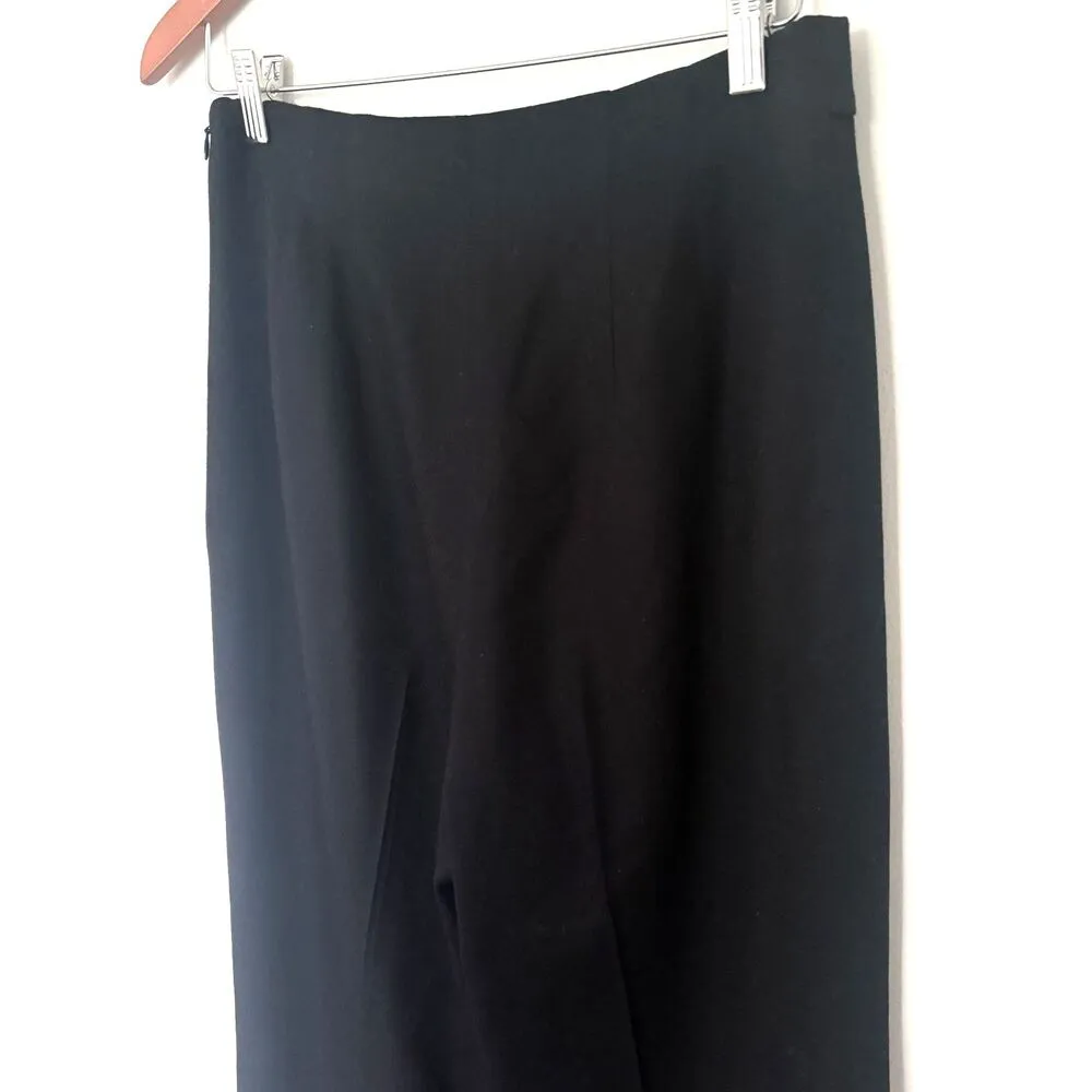 VTG Talbots Black Italian Wool Dress Pants Side Zip Stretch Tailored Trousers 8 - Image 9