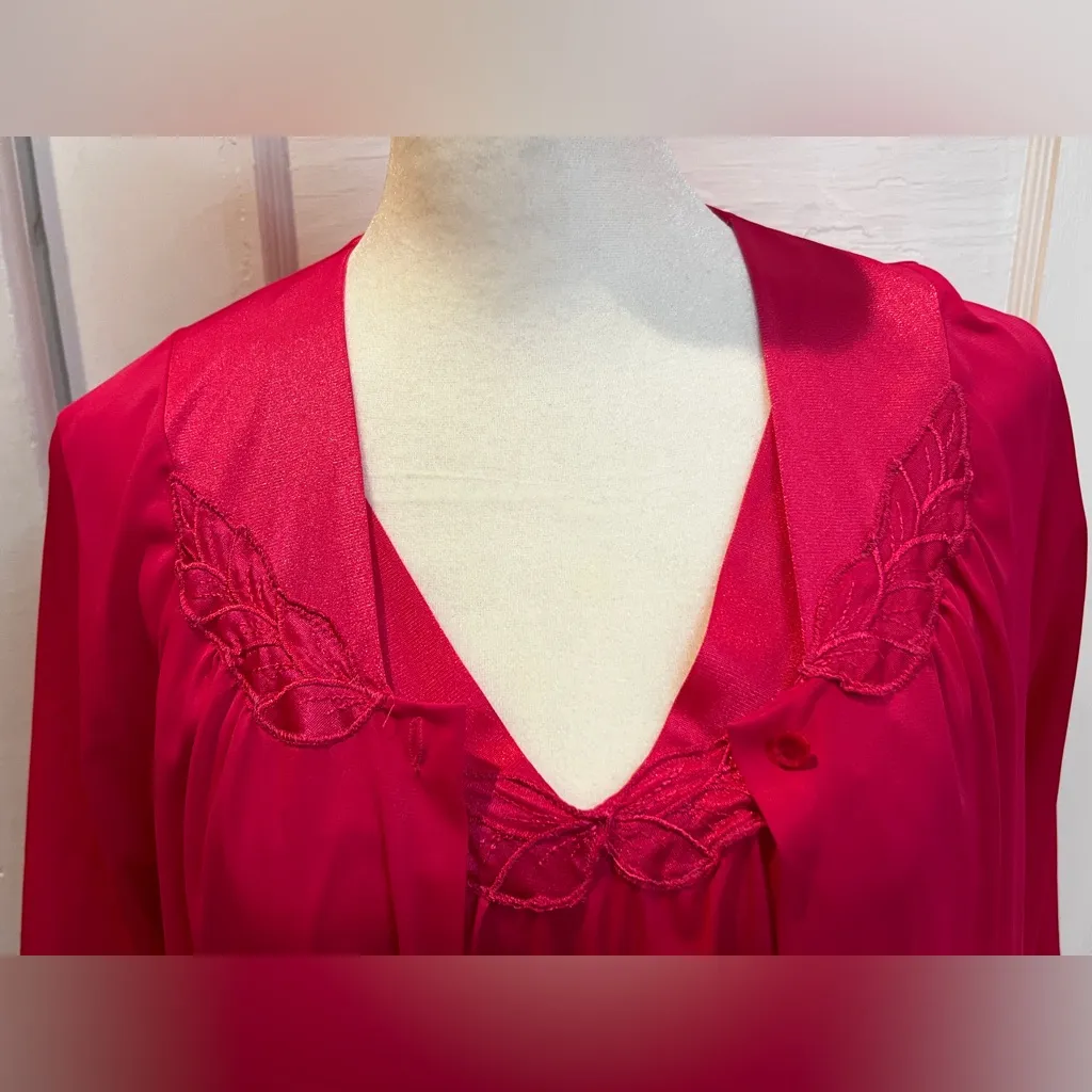 True Vintage 70s 80s Vassarette nightgown and robe set pink peignoir set Size S - Image 2