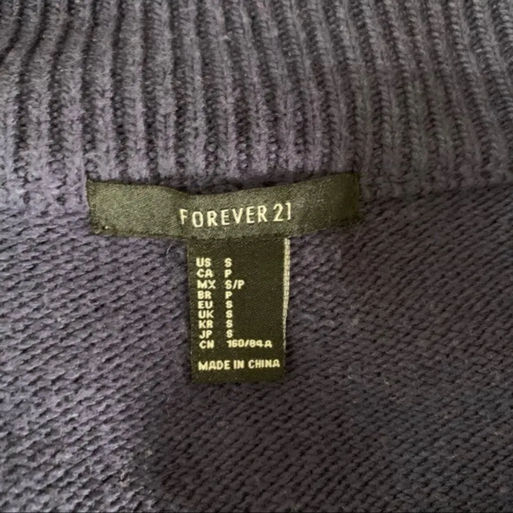 Forever‎ 21 Small Off Shoulder Striped Balloon Sleeve Cropped Knit Sweater Top - Image 5