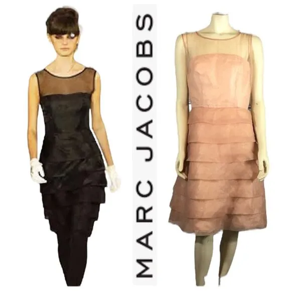 Marc Jacobs fabulous tiered organza sheer sleeveless party dress. size 12 - Image 2