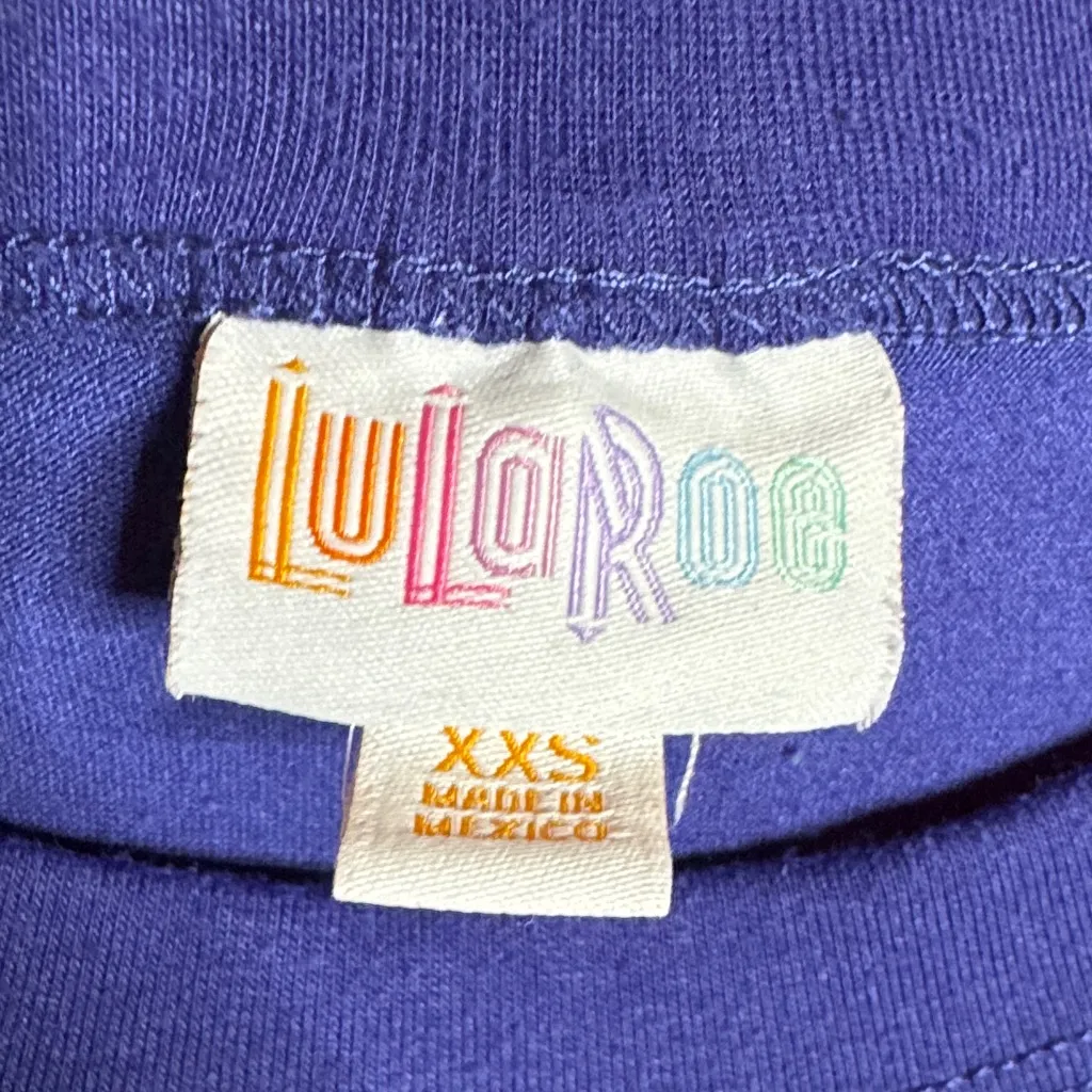 LuLaRoe Royal Blue Liv Tee I Legit Can Not Quit Size XXS Oversized - Image 3