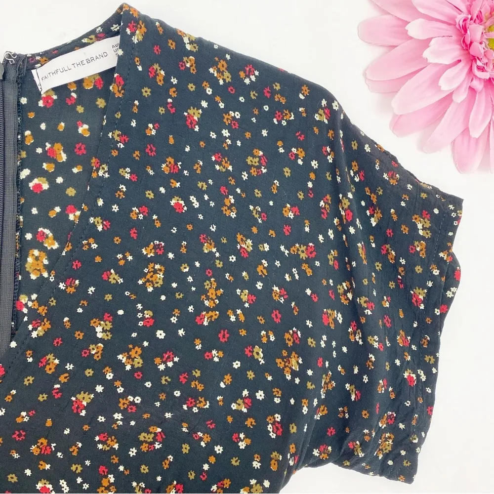 Faithfull The Brand Alena Wide Leg Culotte Jumpsuit La Contrie Ditsy Floral - Image 9