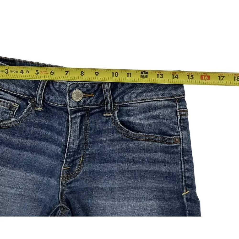 American Eagle Outfitters Size 6 Super Stretch Denim Shortie Shorts | H1-493 - Image 5