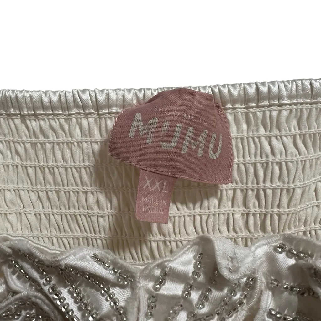 Show Me Your Mumu Gabriella Floral Appliqué Tiered Maxi Dress In Ivory - Image 13