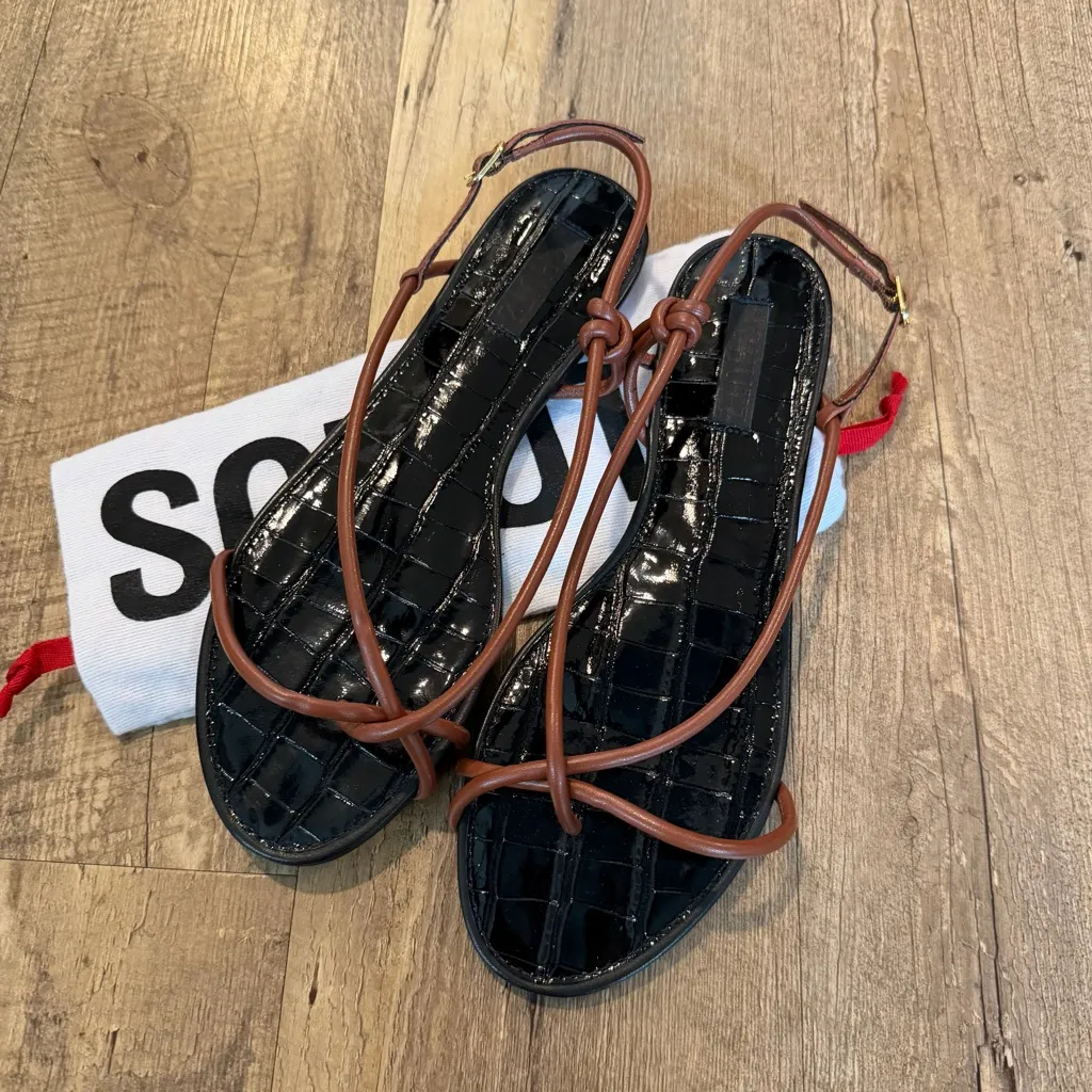 New Schutz Malta Flat Sandals Sauvage 8.5 - Image 4