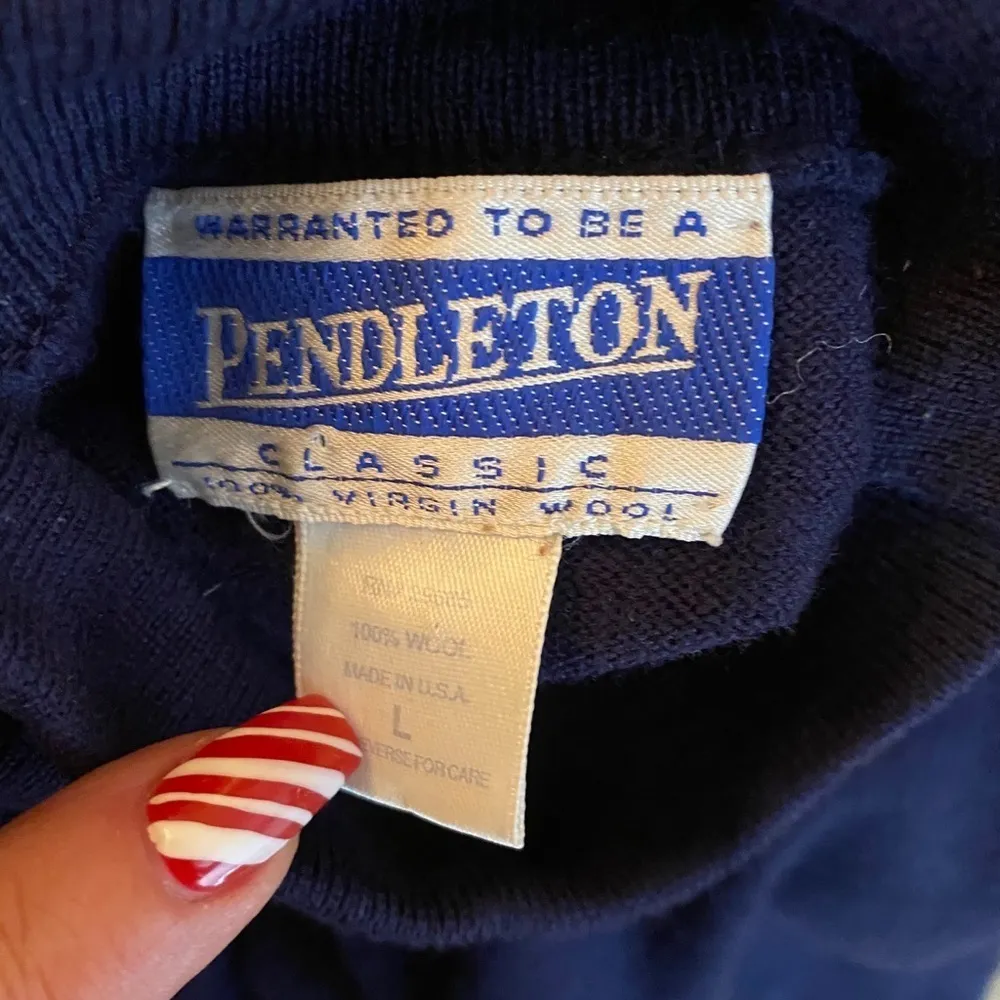 Vintage Pendleton Wool Sweater‎ Blue Size L - Image 2