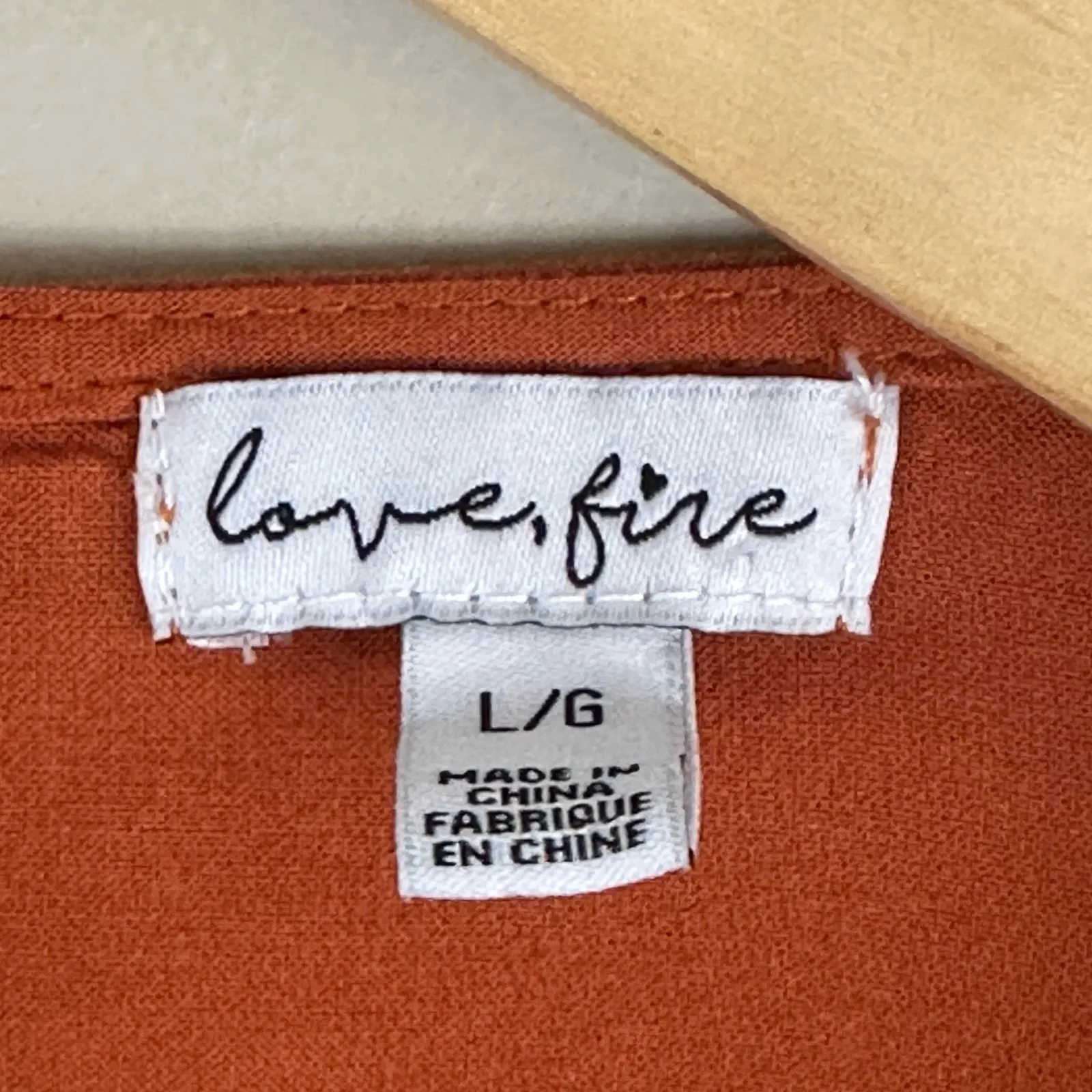 Love Fire Dress Womens L Orange Flutter Sleeve Cutout Backless Boho Earthy Fall Size L - Image 4