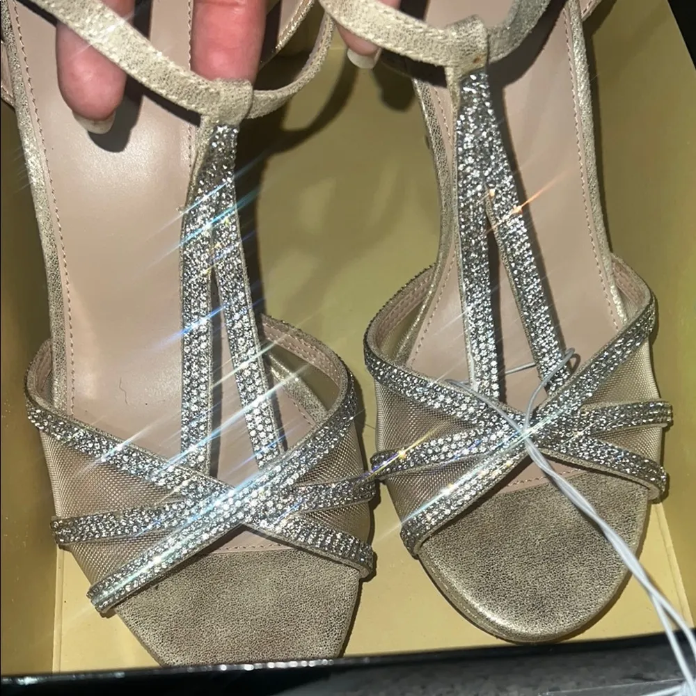 I Miller Elegant Gold Strappy Heels 9 - Image 2